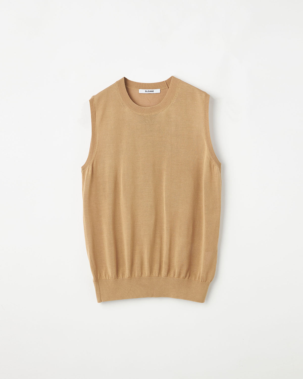 ほぼ未使用 25SS SLOANE 18G天竺 シルク ノースリーブモックネック 18G天竺 シルク ノースリーブ クルーネック SL10S-1086