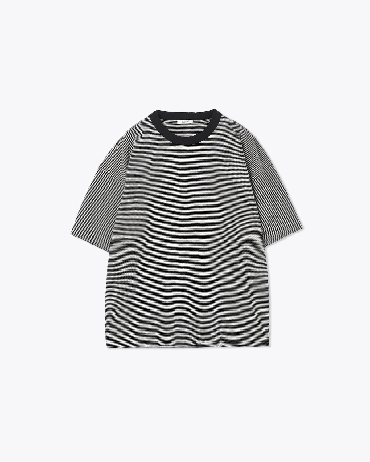 72/2コットン天竺 ボーダー ドロップショルダーTシャツ SL10S-T1219