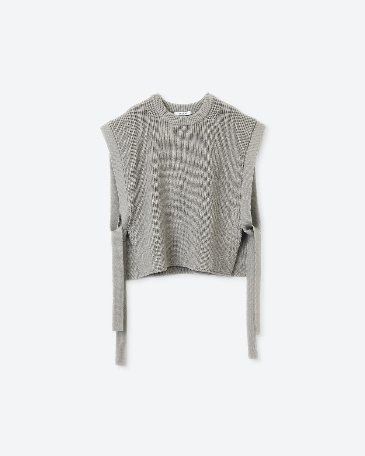 7G片畦 ウール×ポリエステル サイドリボンベスト SL10W-950