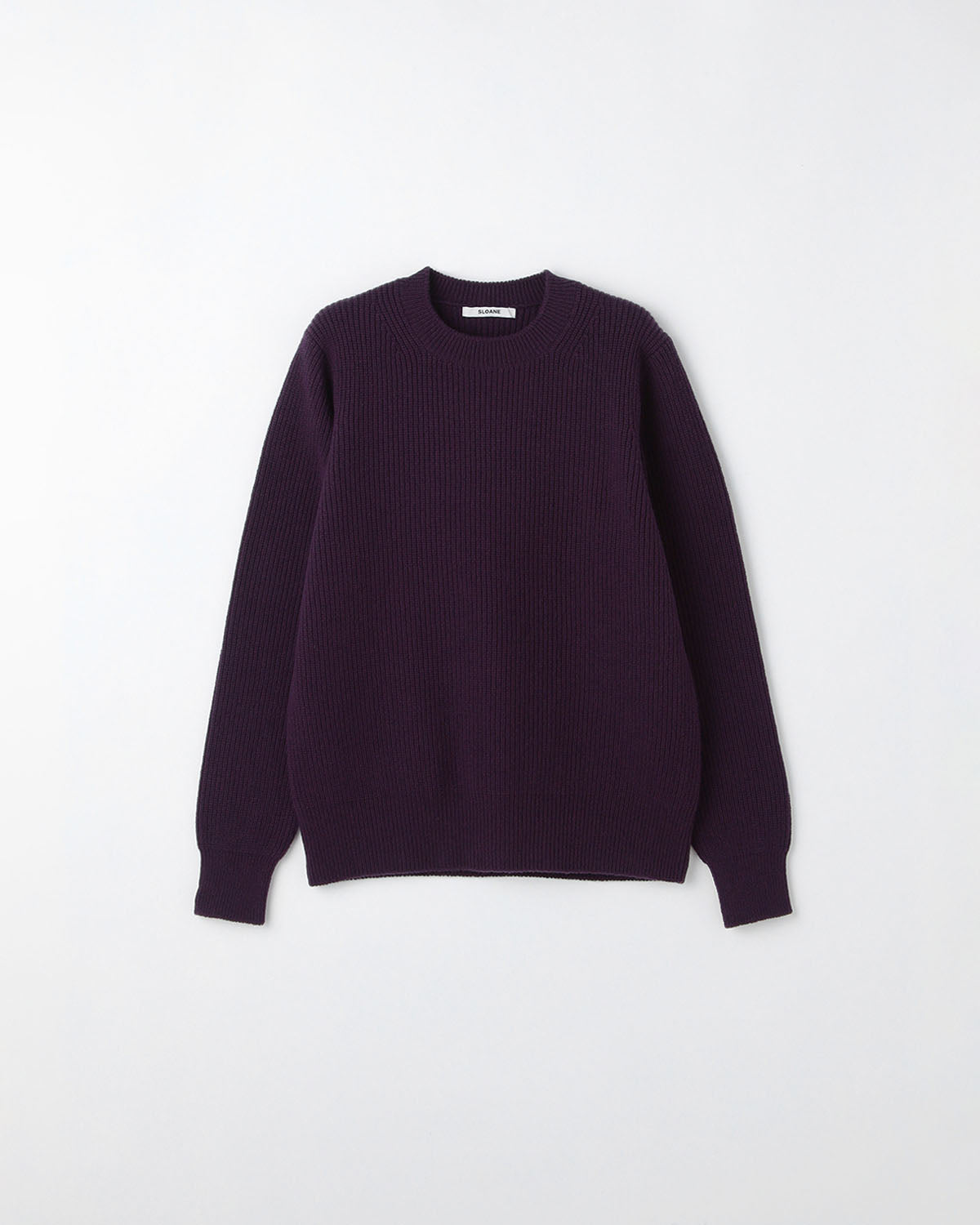 7G片畦編み ファインラムズウール×カシミヤ クルーネック SL10W-967