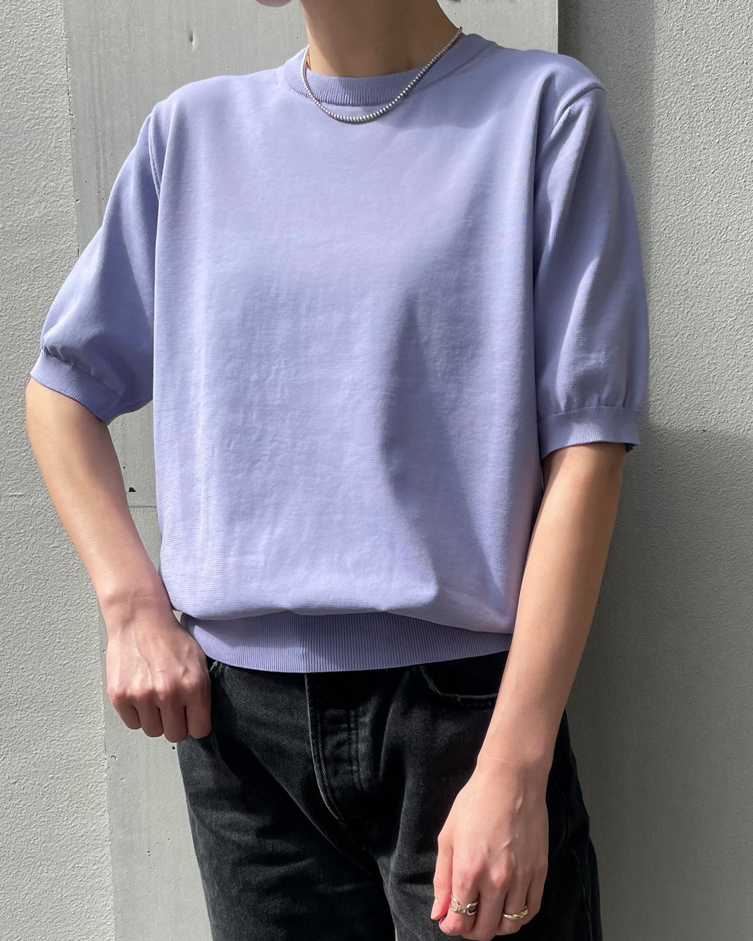【UNISEX】18G二重臼天竺 ポリエステル×キュプラ×コットン 半袖クルーネック SL8S-613