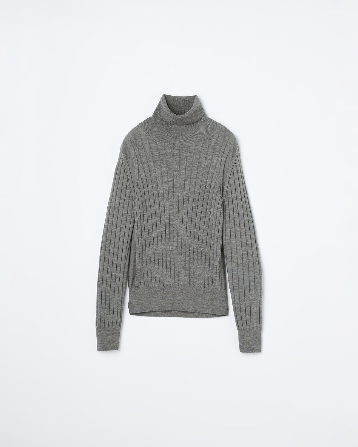 18Gワイドリブ エクストラファインメリノウール×シルク タートルネック