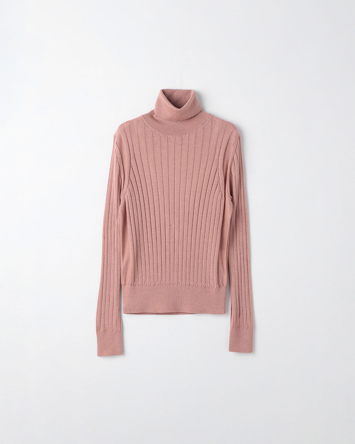 18Gワイドリブ エクストラファインメリノウール×シルク タートルネック