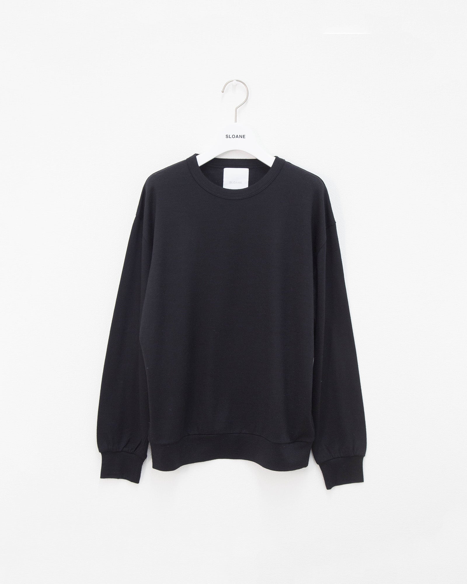 【UNISEX】ウール天竺 長袖ニットTシャツ SL8W-T439-S8 ヘムスイッチング(ベーシックカラー)