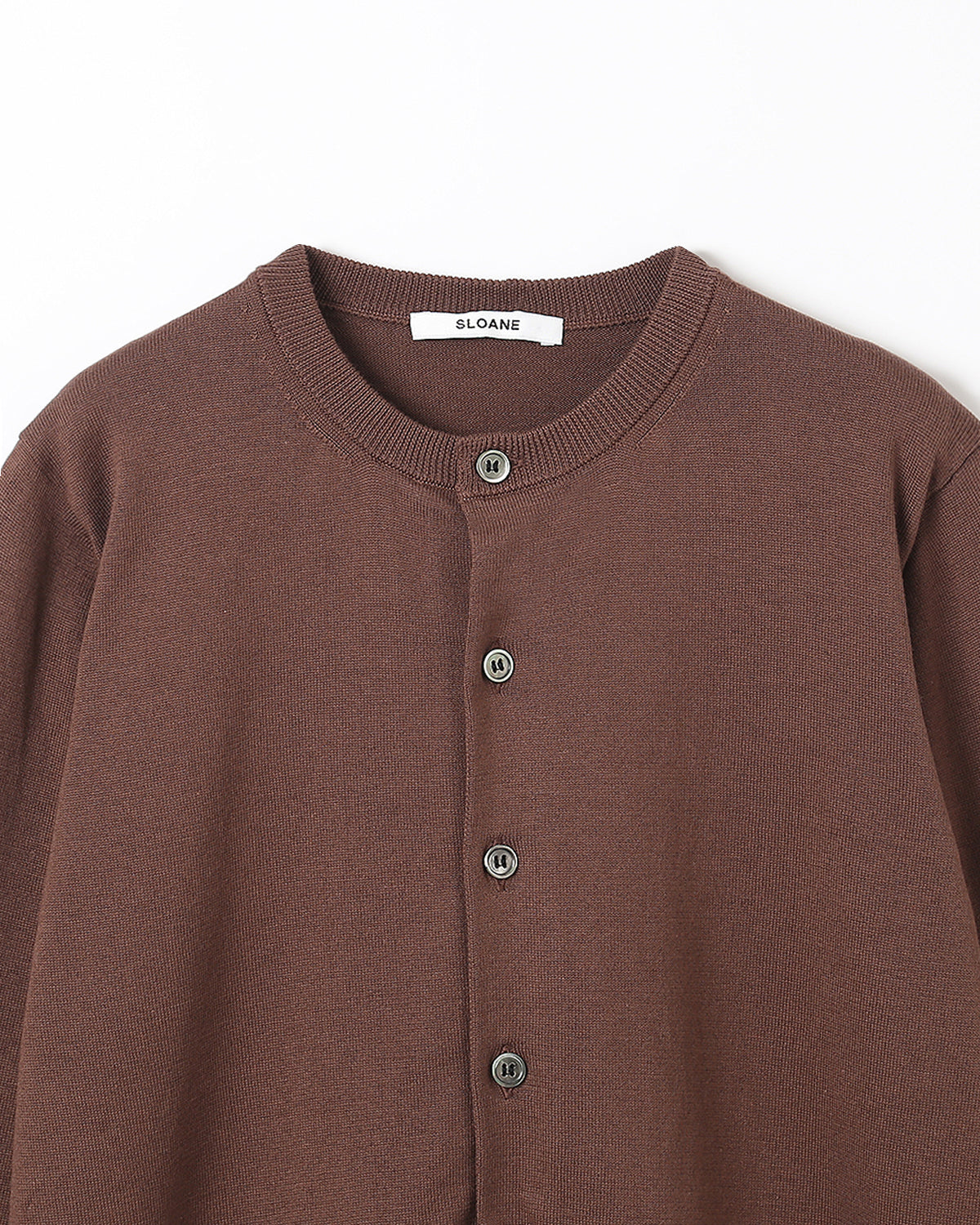 14G天竺 コットン クルーネックカーディガン　SL10S-007