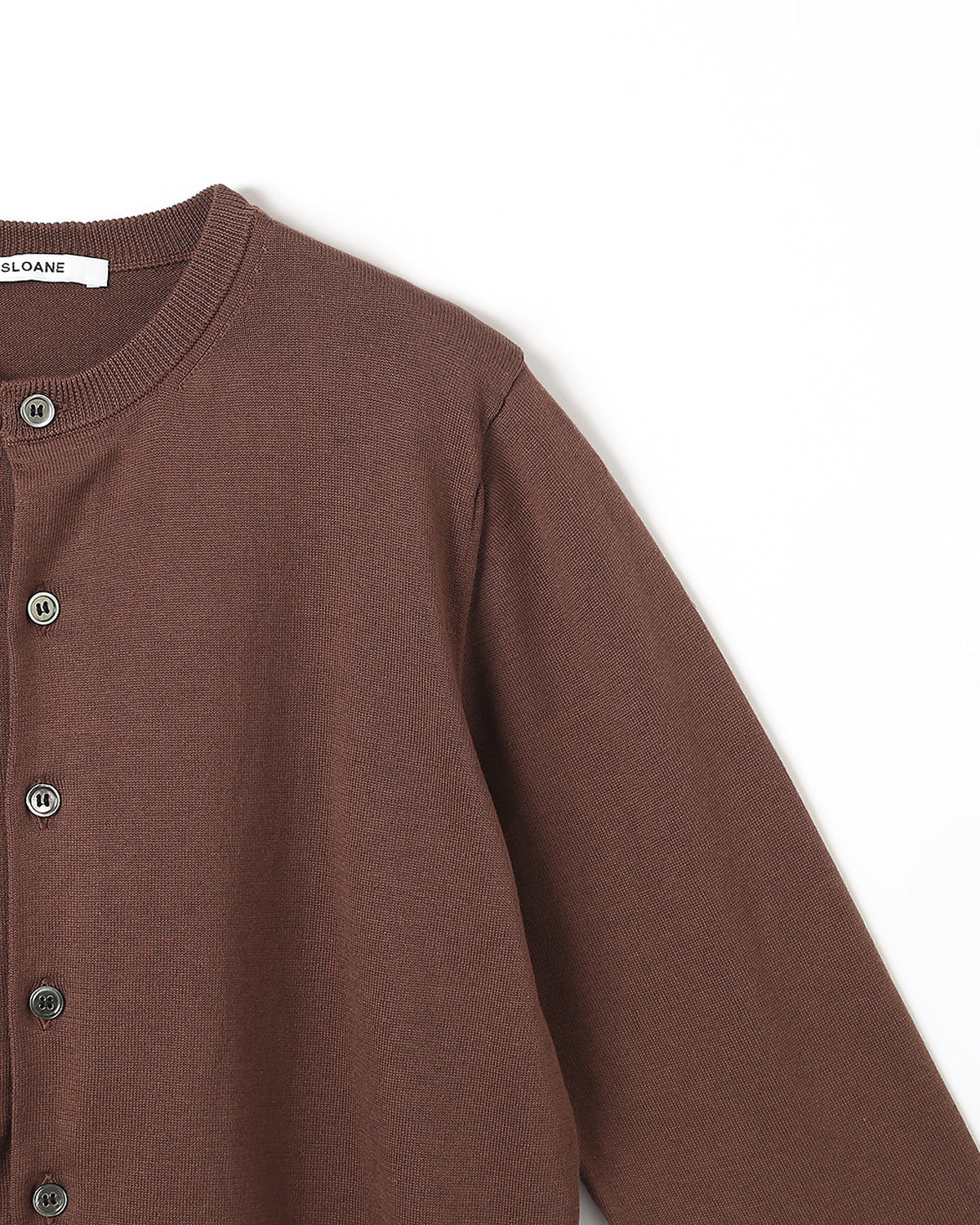 14G天竺 コットン クルーネックカーディガン　SL10S-007