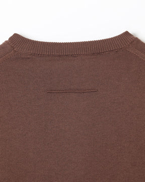 14G天竺 コットン クルーネックカーディガン　SL10S-007