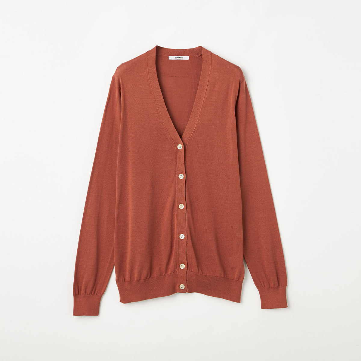 美品✨シルク SLOANE 18G天竺シルク Vカーディガン　ユニセックス SL10S-