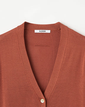 18G天竺 シルク Vネックカーディガン　SL10S-032