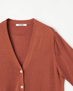 18G天竺 シルク Vネックカーディガン　SL10S-032