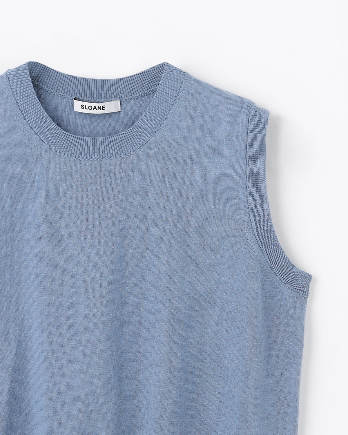 16G天竺 リサイクルポリエステル×コットンノースリーブクルーネック　SL10S-1076