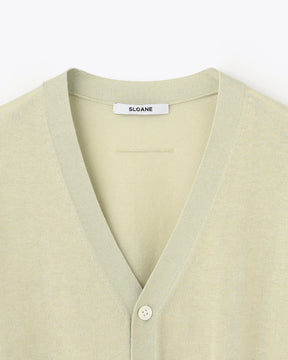 16G天竺 リサイクルポリエステル×コットン Vネックカーディガン 　SL10S-1077