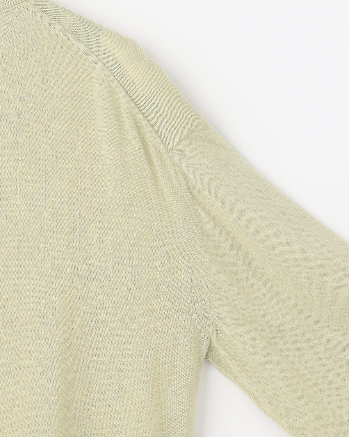 16G天竺 リサイクルポリエステル×コットン Vネックカーディガン 　SL10S-1077