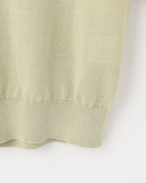 16G天竺 リサイクルポリエステル×コットン Vネックカーディガン 　SL10S-1077