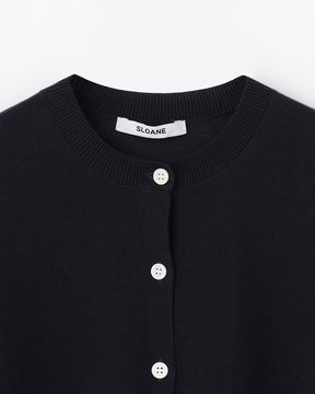 16G天竺 リサイクルポリエステル×コットン 6分袖 クルーネックカーディガン 　SL10S-1078