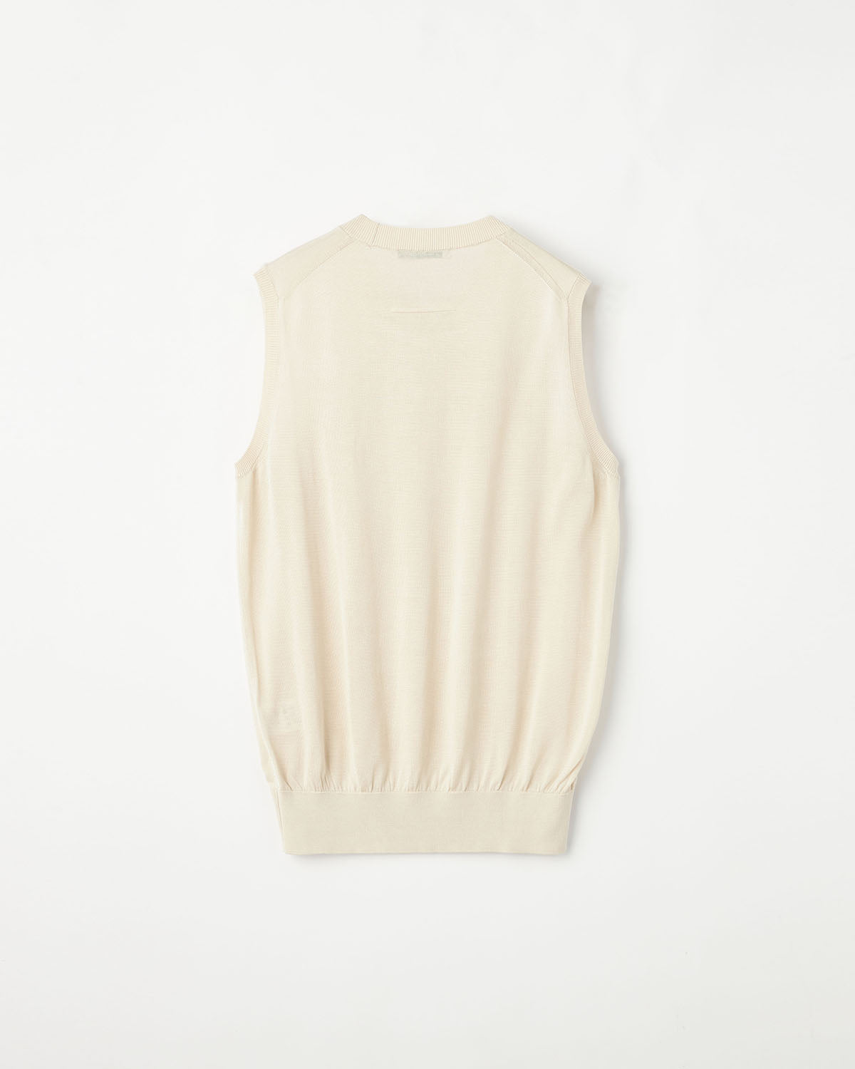 18G天竺 シルク ノースリーブ クルーネック　SL10S-1086