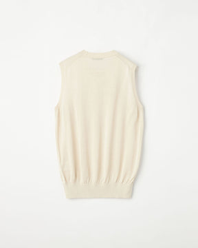 18G天竺 シルク ノースリーブ クルーネック　SL10S-1086