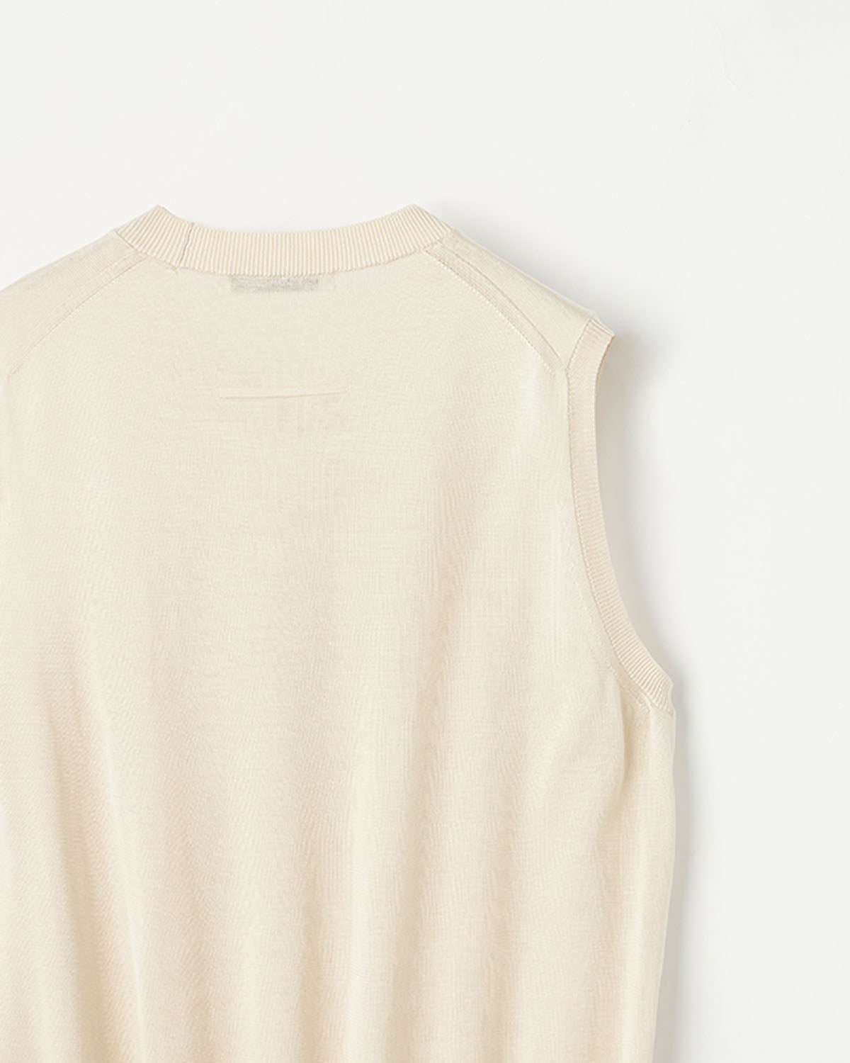 18G天竺 シルク ノースリーブ クルーネック　SL10S-1086