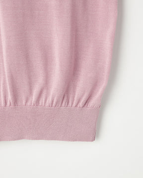 18G天竺 シルク  半袖Vネック　SL10S-1087