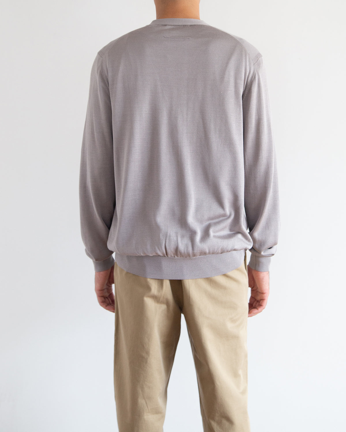 12G天竺 シルク Vネックカーディガン　SL10S-1097