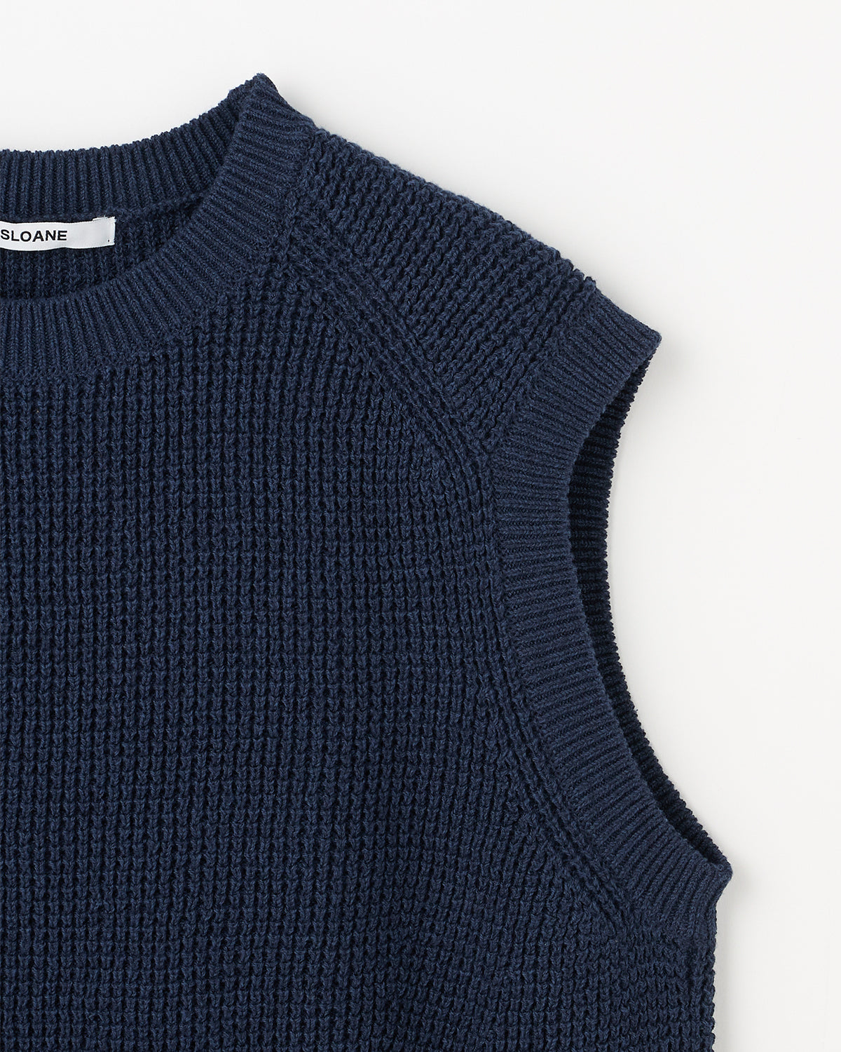 7G変形片畦編み コットン クルーネックベスト　SL10S-1098