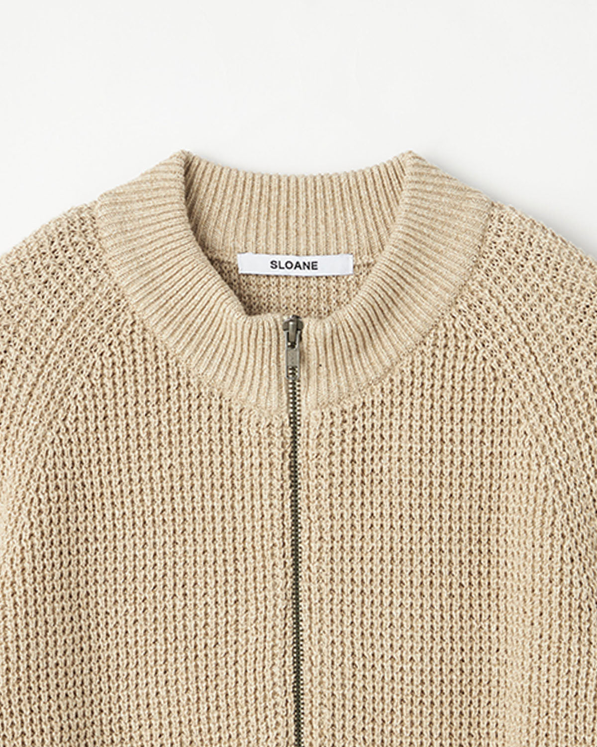 7G変形片畦編み コットン ジップアップブルゾン　SL10S-1099