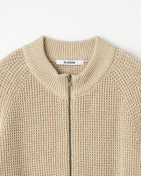 7G変形片畦編み コットン ジップアップブルゾン　SL10S-1099