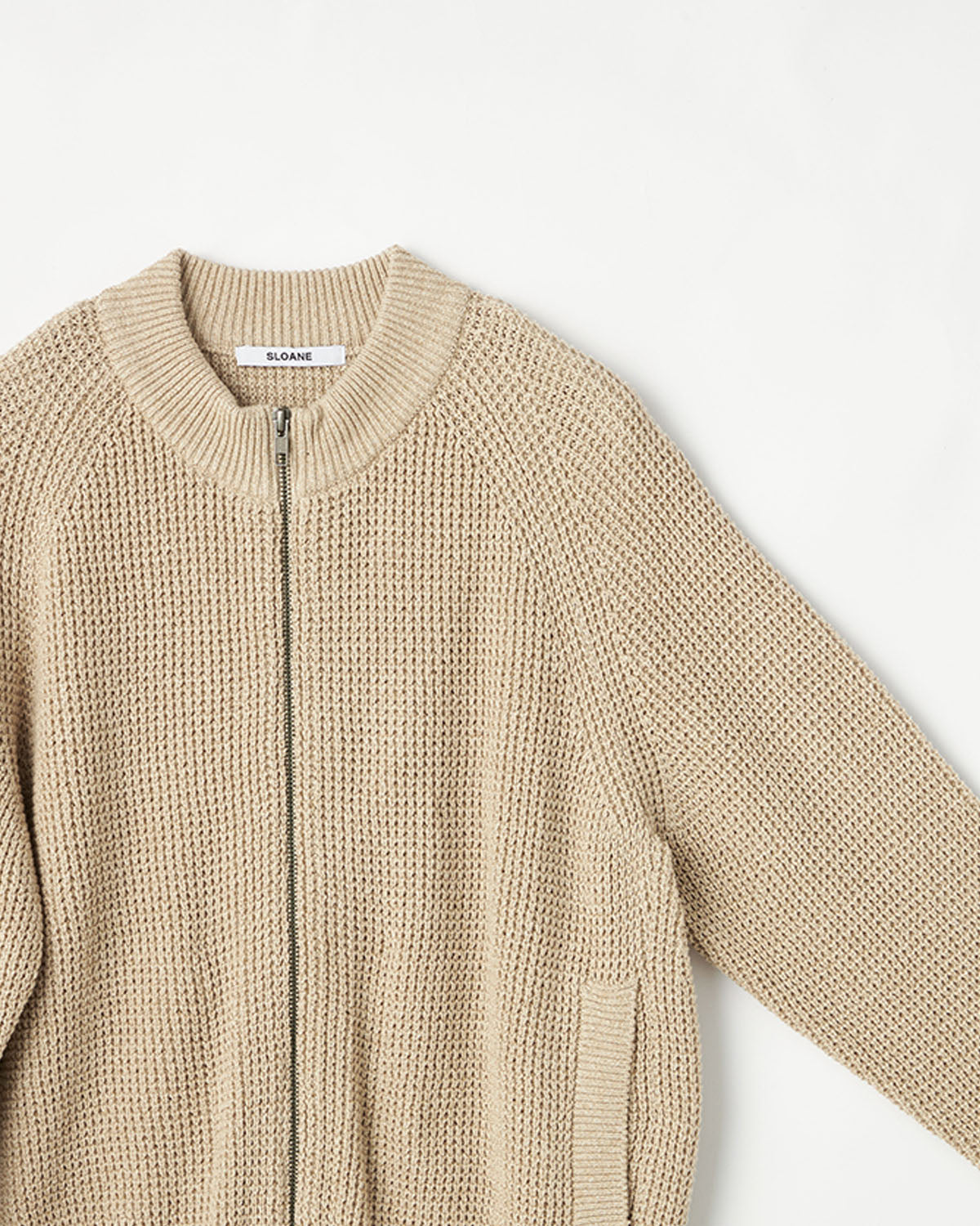 7G変形片畦編み コットン ジップアップブルゾン　SL10S-1099