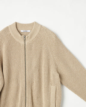 7G変形片畦編み コットン ジップアップブルゾン　SL10S-1099