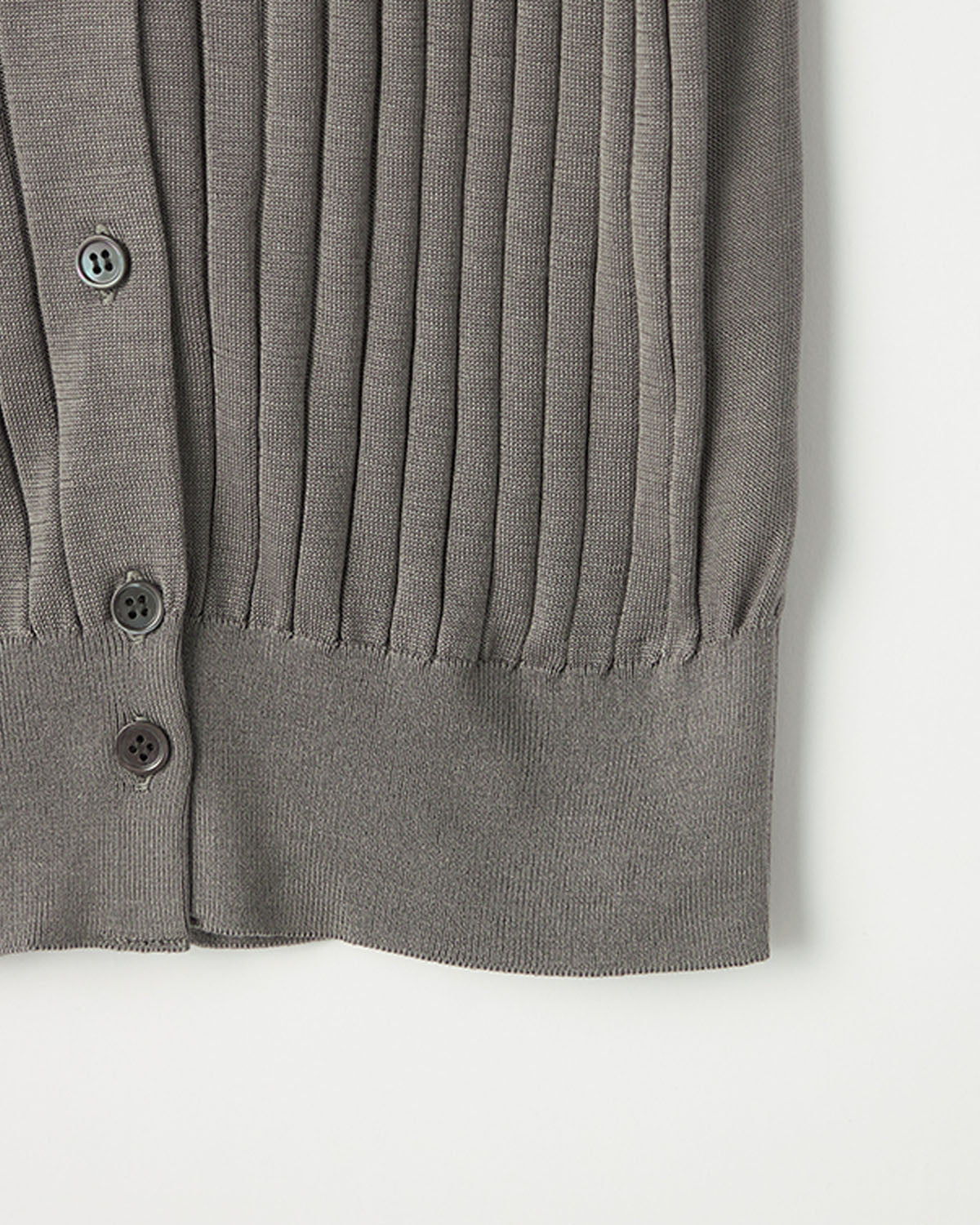 18Gワイドリブ シルク 5分袖クルーネックカーディガン　SL10S-1102