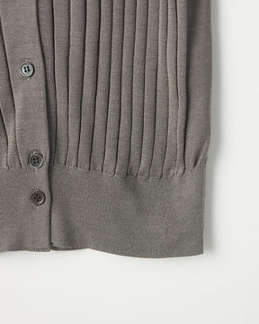 18Gワイドリブ シルク 5分袖クルーネックカーディガン　SL10S-1102