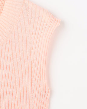 14Gワイドリブ 和紙×ポリエステル ノースリーブ　Uネック　SL10S-1116