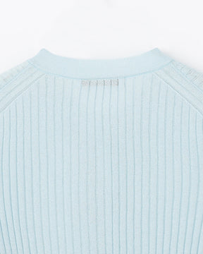 14Gワイドリブ 和紙×ポリエステル  ７分袖クルーネックカーディガン　SL10S-1117　