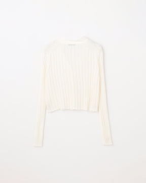 14Gワイドリブ 和紙×ポリエステル ショート丈Vネックカーディガン　SL10S-1118