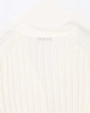 14Gワイドリブ 和紙×ポリエステル ショート丈Vネックカーディガン　SL10S-1118