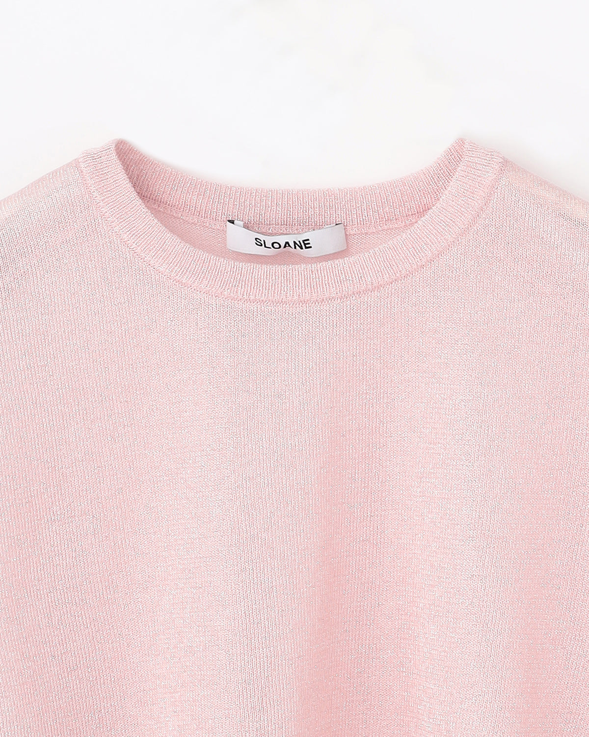 12G二重臼天竺 ラメシアー半袖クルーネック　SL10S-1123