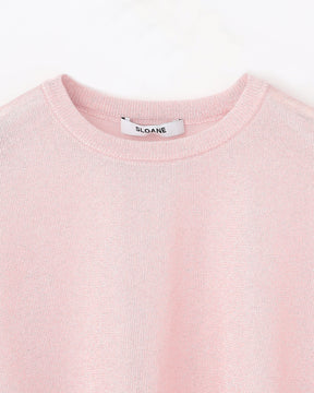 12G二重臼天竺 ラメシアー半袖クルーネック　SL10S-1123