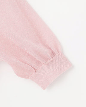 12G二重臼天竺 ラメシアー半袖クルーネック　SL10S-1123