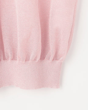 12G二重臼天竺 ラメシアー半袖クルーネック　SL10S-1123