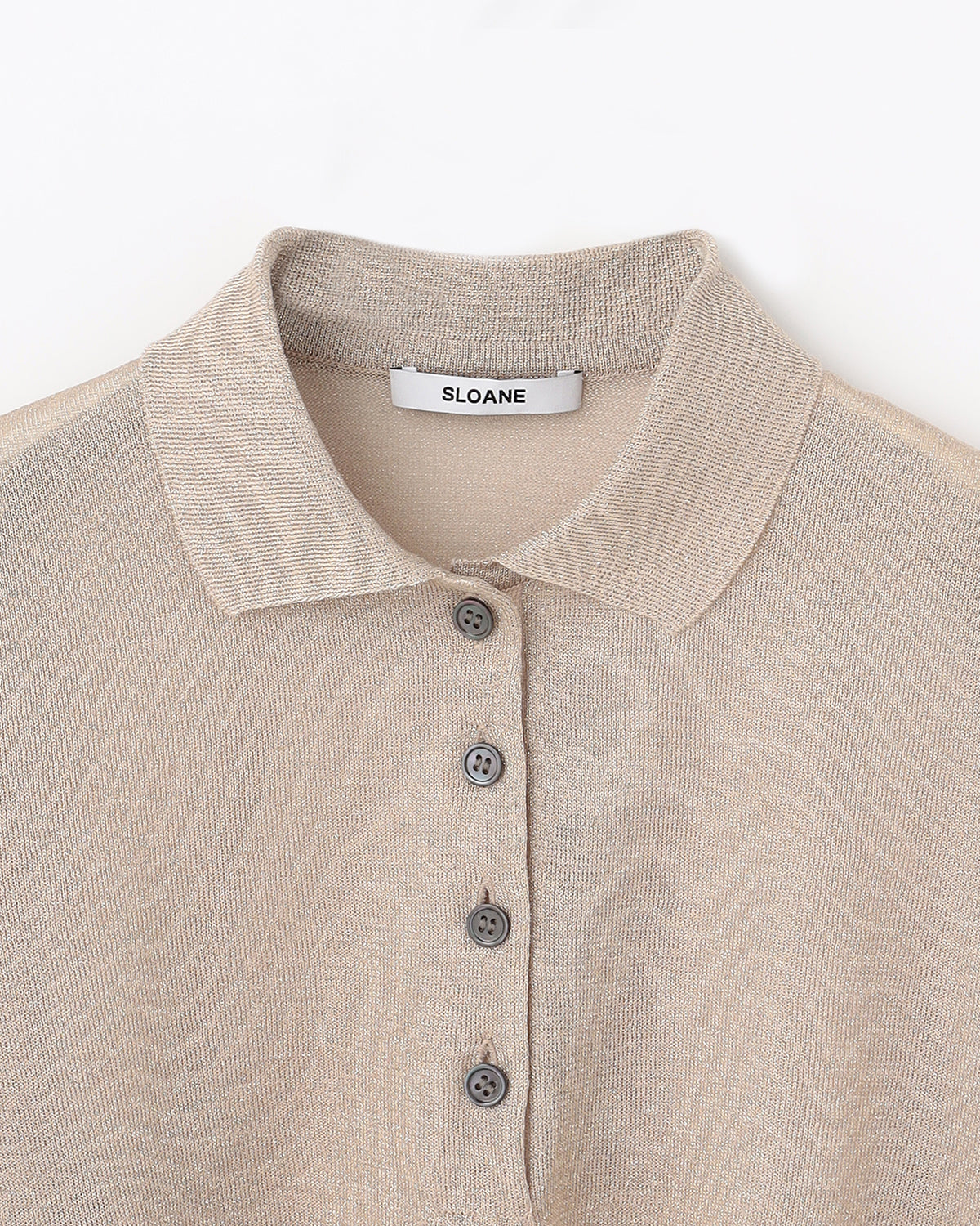 12G二重臼天竺 ラメシアー半袖ポロ　SL10S-1124