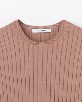 12Gワイドリブ コットン×ポリエステル ノースリーブクルーネック　SL10S-1160