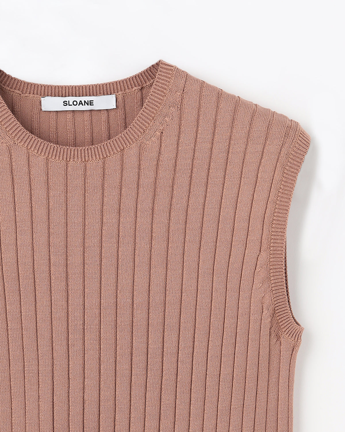 12Gワイドリブ コットン×ポリエステル ノースリーブクルーネック　SL10S-1160