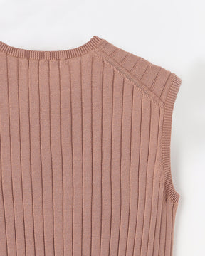 12Gワイドリブ コットン×ポリエステル ノースリーブクルーネック　SL10S-1160