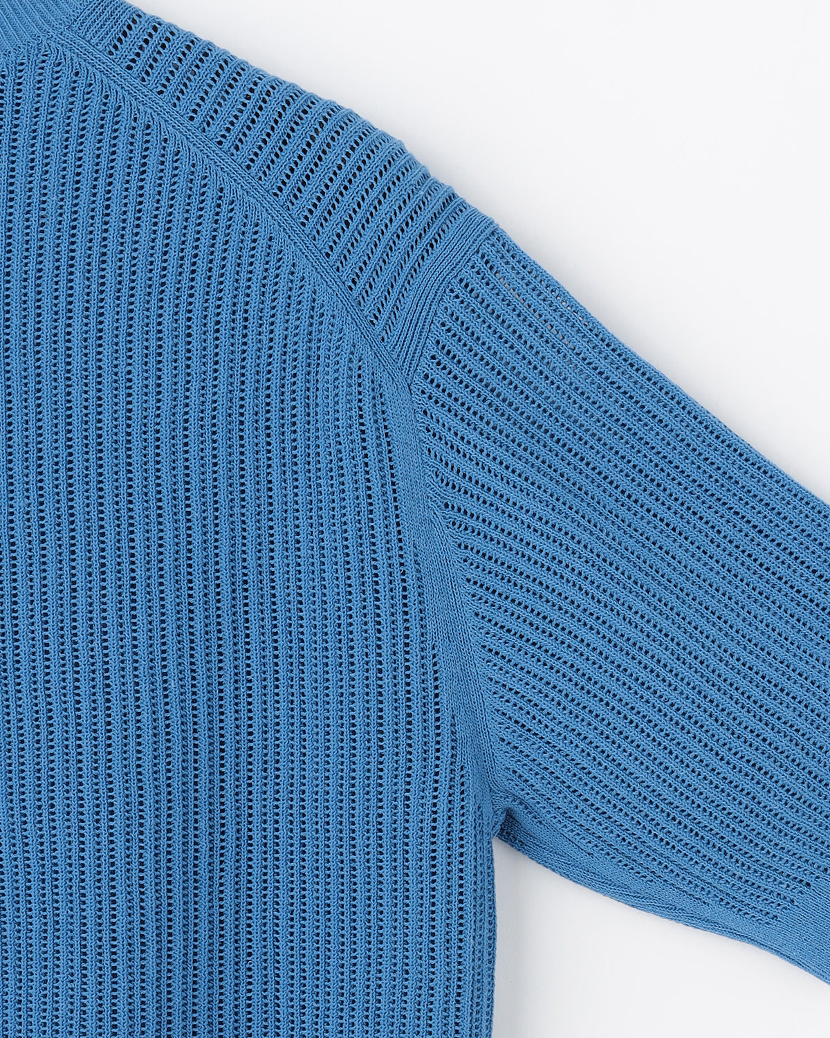 12G透かし編み コットン×ポリエステル×リネン 半袖クルー　SL10S-1166