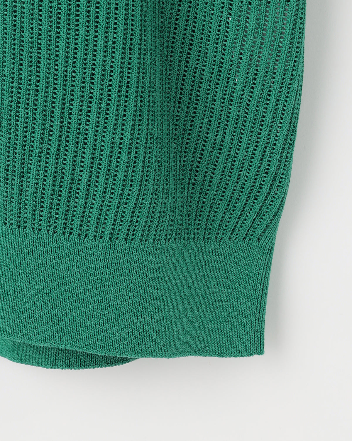 12G透かし編み コットン×ポリエステル×リネン 半袖ポロ　SL10S-1167