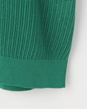 12G透かし編み コットン×ポリエステル×リネン 半袖ポロ　SL10S-1167