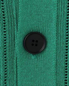 12G透かし編み コットン×ポリエステル×リネン 半袖ポロ　SL10S-1167