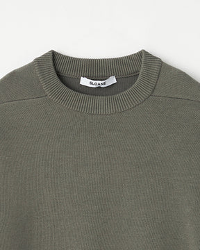 12G天竺 ダブルフェイス  セミラグランスリーブクルーネック　SL10S-1170