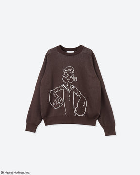 12G ダブルジャカード 　クルーネック ＜POPEYE＞　SL10S-1184