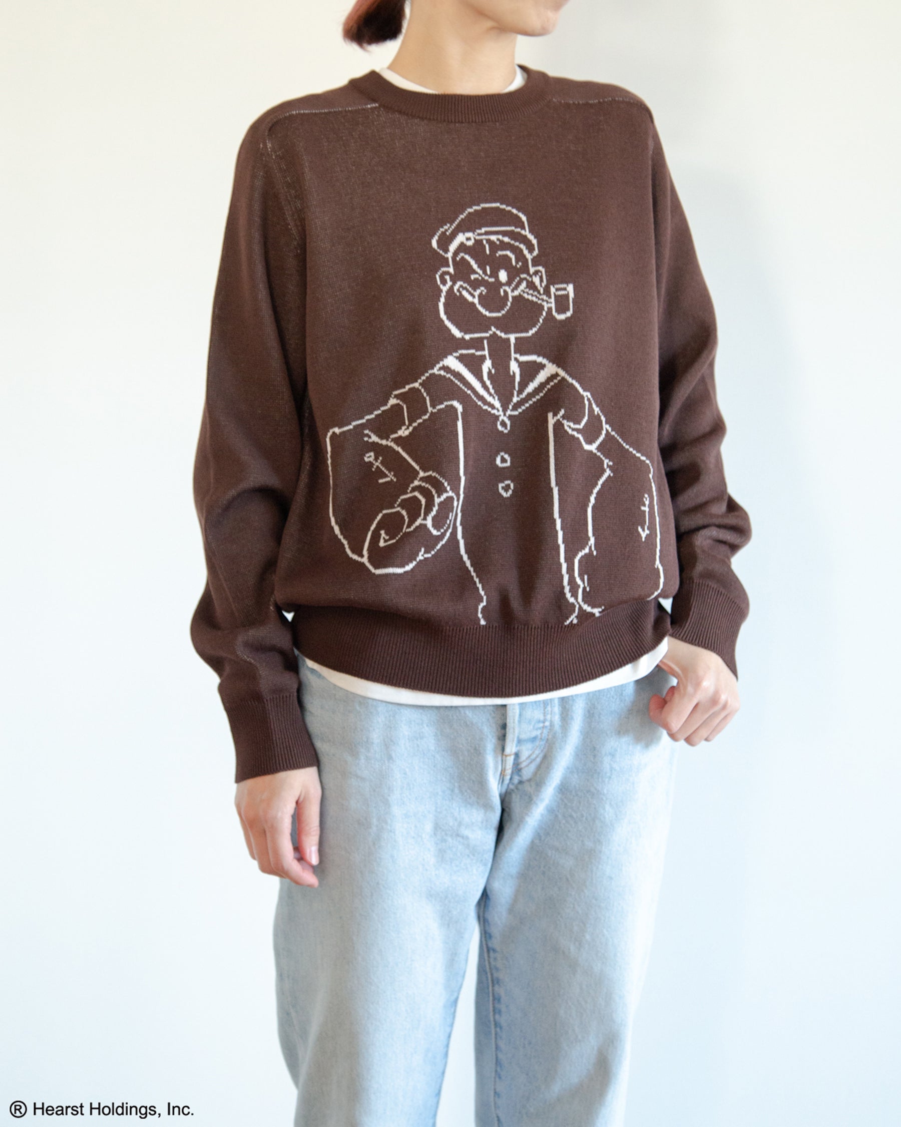 12G ダブルジャカード 　クルーネック ＜POPEYE＞　SL10S-1184